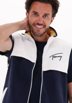 donkerblauwe tommy jeans bodywarmer tjm mix media retro vest