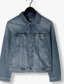 donkerblauwe tommy jeans spijkerjas mom cls jacket ah7131
