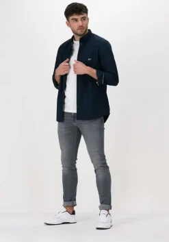 donkerblauwe tommy jeans casual overhemd tjm essential light twill shirt