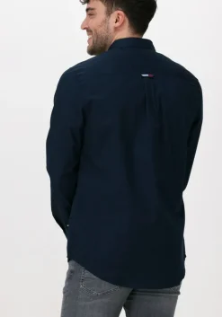 donkerblauwe tommy jeans casual overhemd tjm essential light twill shirt
