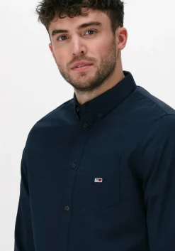 donkerblauwe tommy jeans casual overhemd tjm essential light twill shirt