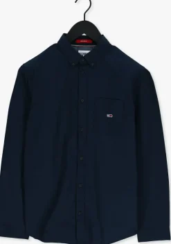 donkerblauwe tommy jeans casual overhemd tjm essential light twill shirt