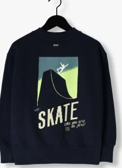 donkerblauwe tumble 'n dry sweater heelflip