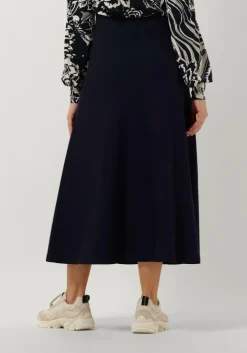 donkerblauwe vanilia midirok double punto midi skirt