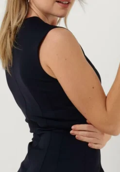 donkerblauwe vanilia midi jurk punto dress