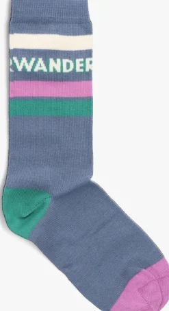 donkerblauwe wander & wonder sokken stripe socks
