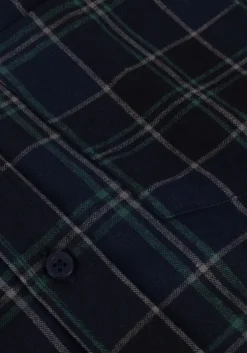 donkerblauwe woodbird overshirt fling check shirt