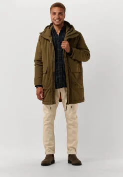 donkerblauwe woodbird overshirt fling check shirt