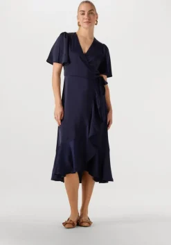 donkerblauwe y.a.s. midi jurk yasthea midi wrap dress