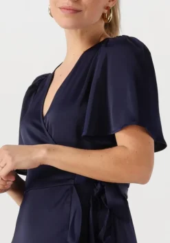 donkerblauwe y.a.s. midi jurk yasthea midi wrap dress