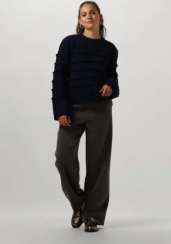 donkerblauwe y.a.s. trui yastimu ls knit pullover