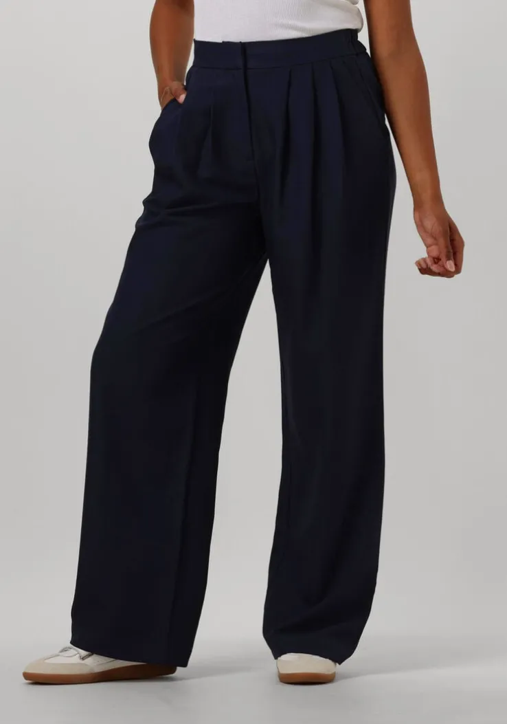 donkerblauwe y.a.s. wijde broek yasdakota hw pant
