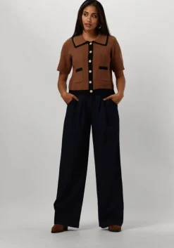 donkerblauwe y.a.s. wijde broek yasdakota hw pant