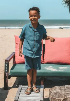 donkerblauwe your wishes korte broek stagger shorts