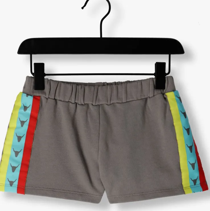 donkergrijze alix mini korte broek knitted stripe tape sweat short