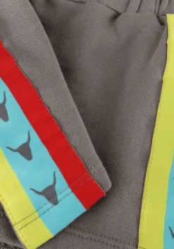 donkergrijze alix mini korte broek knitted stripe tape sweat short