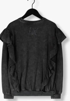 donkergrijze alix mini sweater ruffle vintage sweater