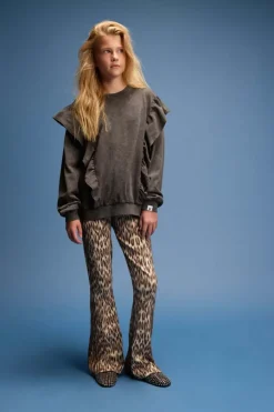 donkergrijze alix mini sweater ruffle vintage sweater