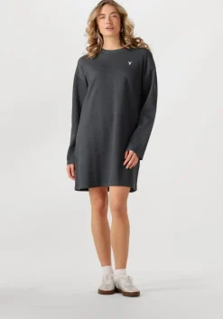 donkergrijze alix the label mini jurk ladies knitted sweater dress