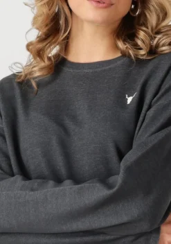 donkergrijze alix the label mini jurk ladies knitted sweater dress