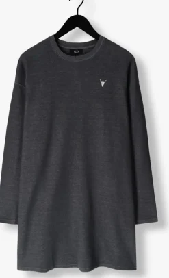 donkergrijze alix the label mini jurk ladies knitted sweater dress