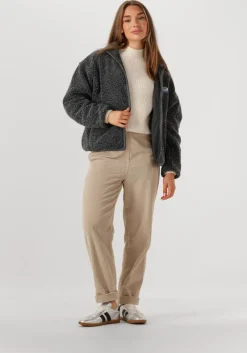 donkergrijze american vintage faux fur jas hoktown woman