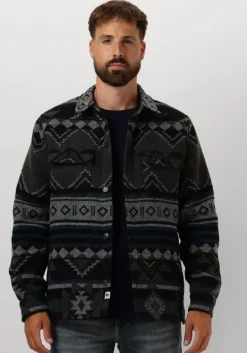 donkergrijze anerkjendt overshirt akoscar check overshirt