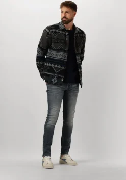 donkergrijze anerkjendt overshirt akoscar check overshirt