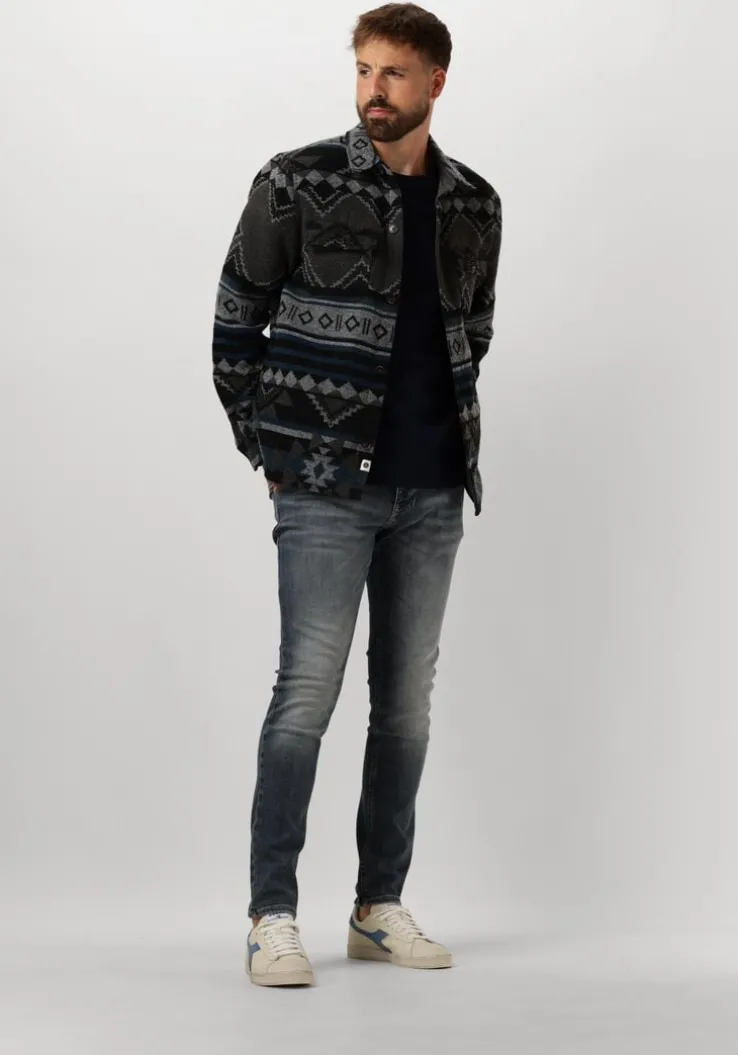 donkergrijze anerkjendt overshirt akoscar check overshirt