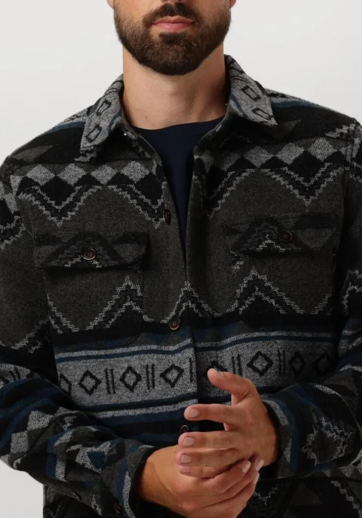 donkergrijze anerkjendt overshirt akoscar check overshirt