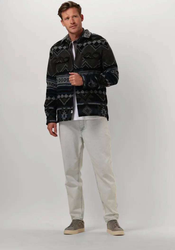 donkergrijze anerkjendt overshirt akoscar check overshirt