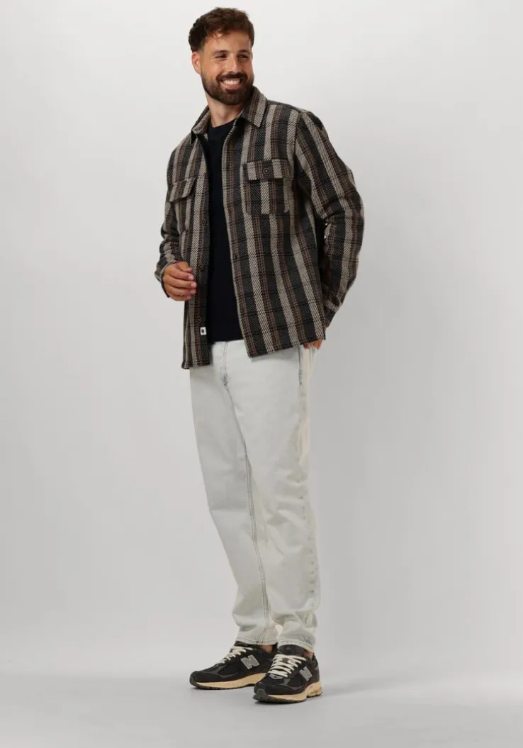 donkergrijze anerkjendt overshirt akoscar check overshirt