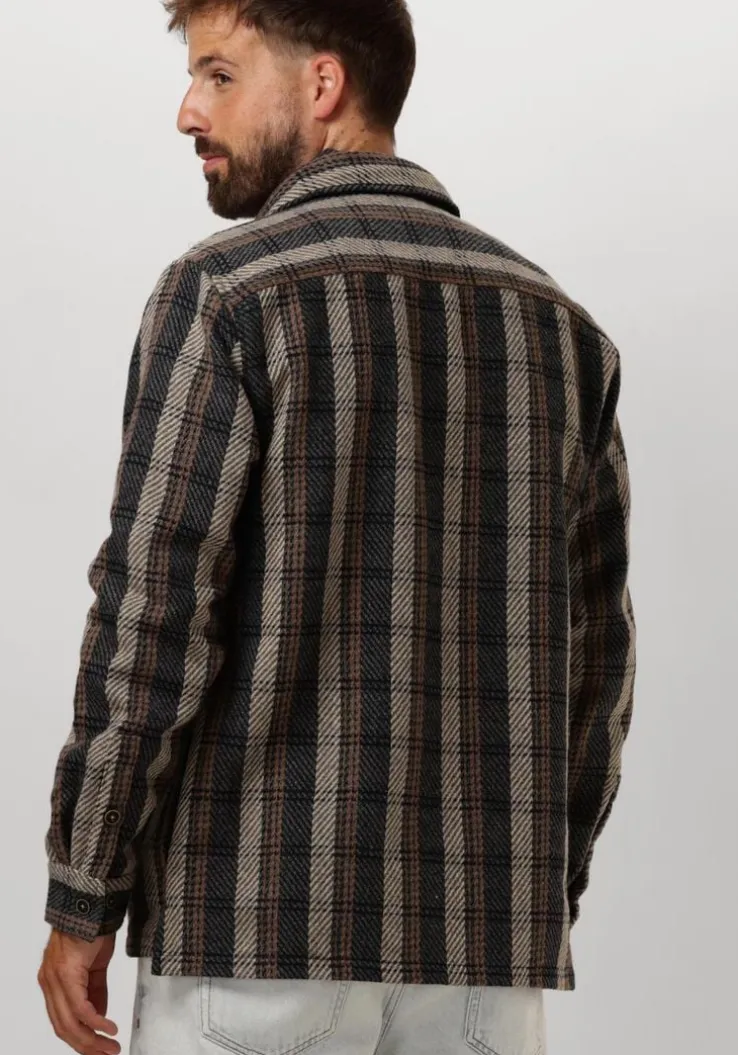 donkergrijze anerkjendt overshirt akoscar check overshirt