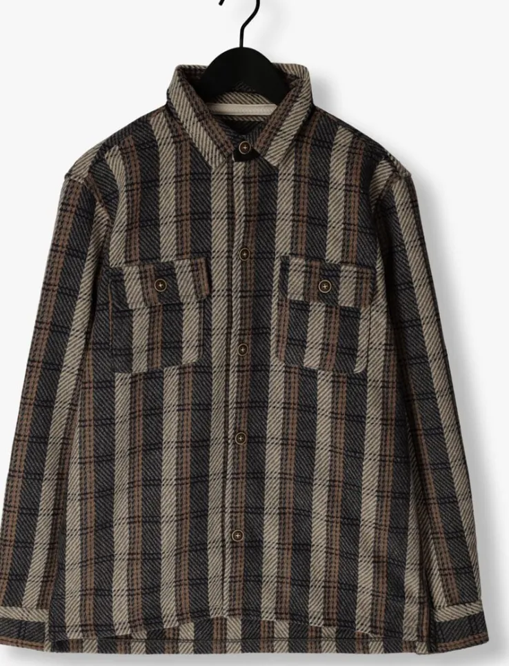 donkergrijze anerkjendt overshirt akoscar check overshirt