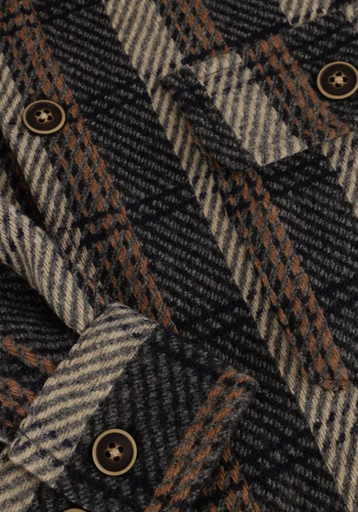 donkergrijze anerkjendt overshirt akoscar check overshirt