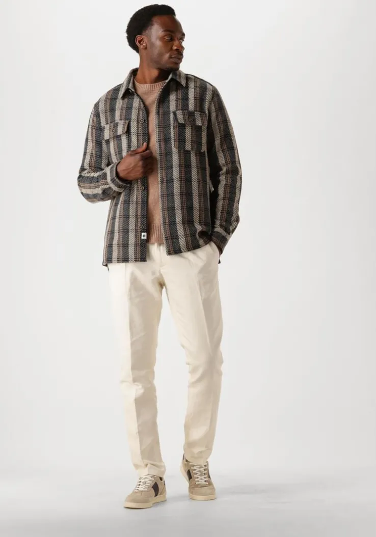 donkergrijze anerkjendt overshirt akoscar check overshirt