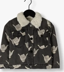 donkergrijze carlijnq jack shaka-boys jacket with sherpa lining
