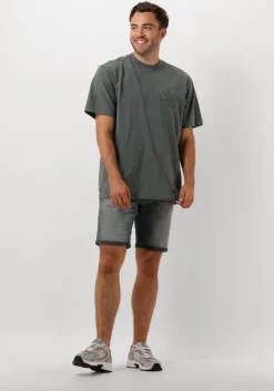 donkergrijze cast iron shorts shiftback shorts true blue grey