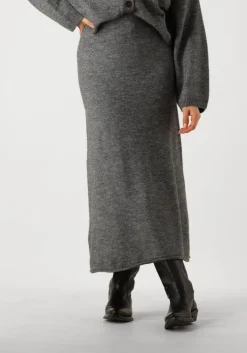 donkergrijze edited maxirok panja knit skirt