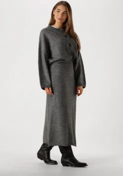 donkergrijze edited maxirok panja knit skirt
