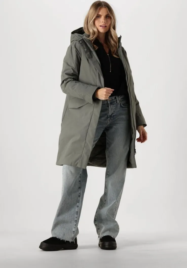 donkergrijze elvine gewatteerde jas signy