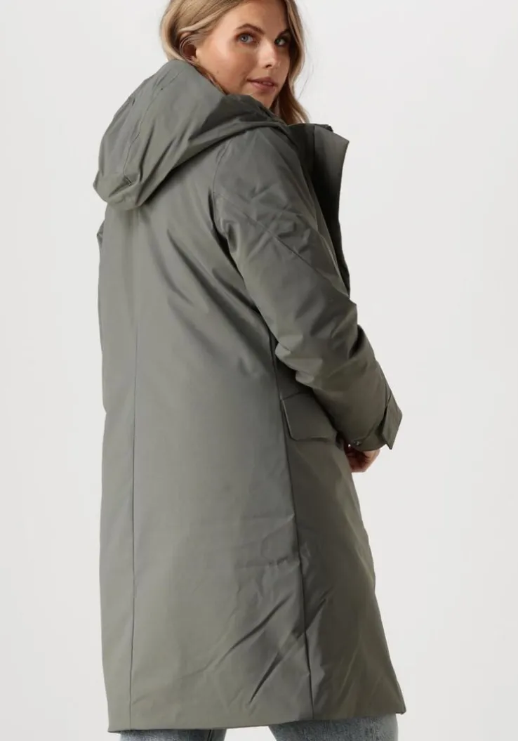 donkergrijze elvine gewatteerde jas signy