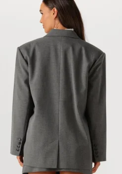 donkergrijze gestuz blazer gzpaula melange oz blazer
