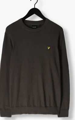 donkergrijze lyle & scott trui cotton merino crew neck jumper