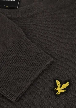 donkergrijze lyle & scott trui cotton merino crew neck jumper