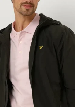 donkergrijze lyle & scott jack zip through hooded jacket