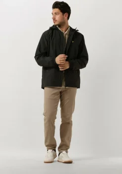 donkergrijze lyle & scott jack zip through hooded jacket