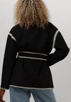 donkergrijze minus jack clara belt jacket