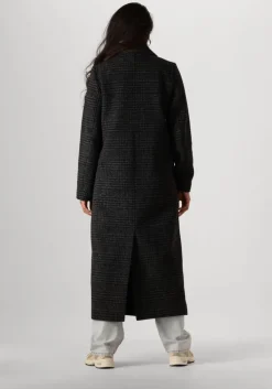 donkergrijze modström mantel junipermd check coat