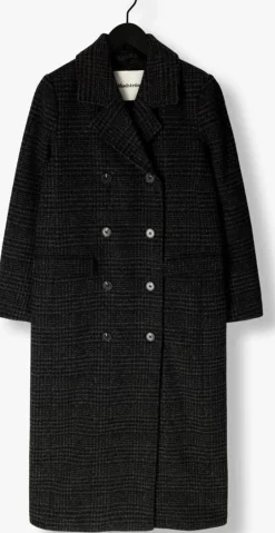 donkergrijze modström mantel junipermd check coat